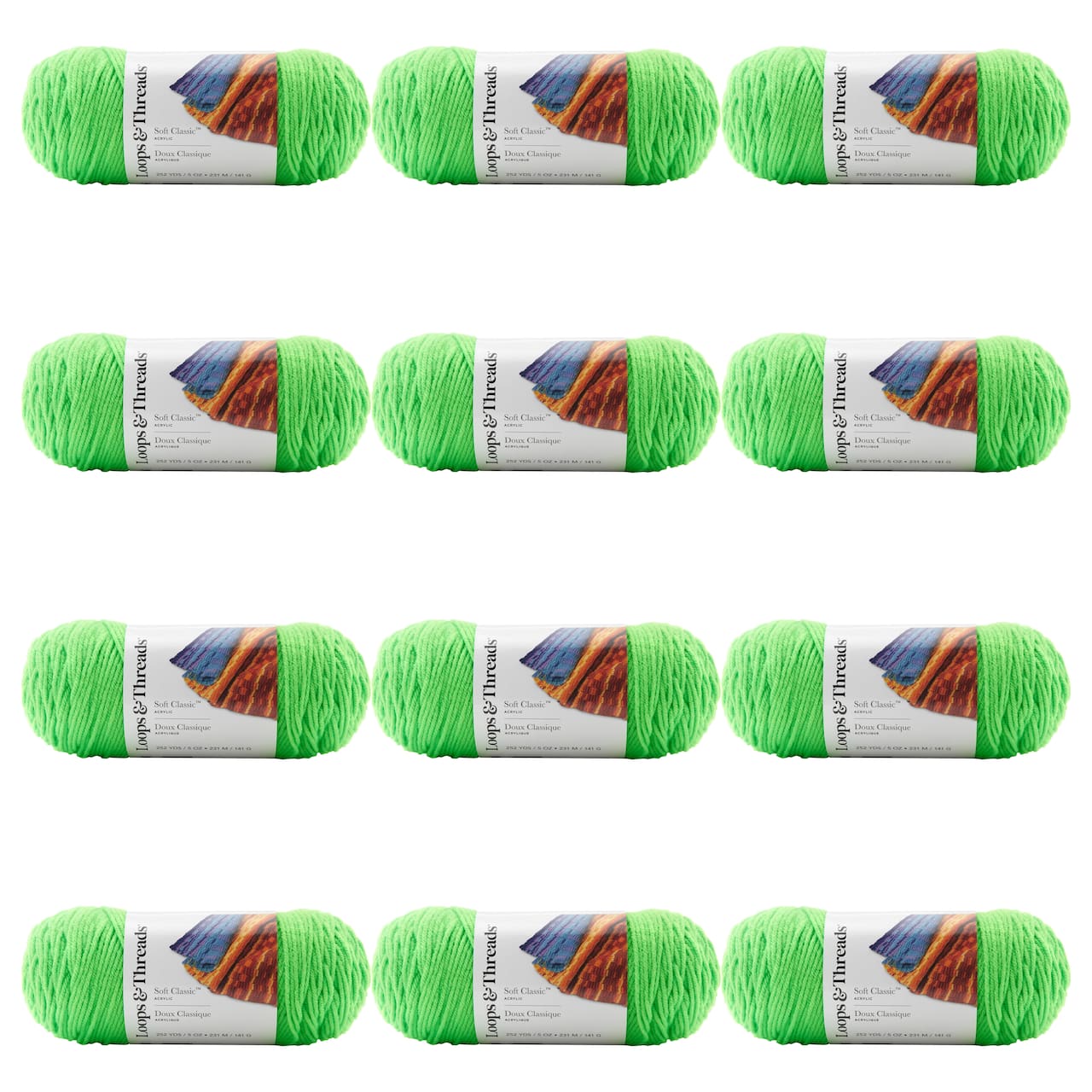 12 Pack: Soft Classic™ Neon Yarn by Loops & Threads®